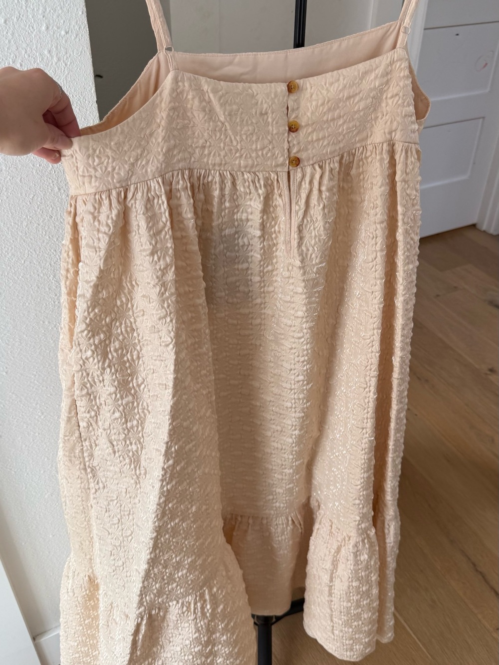 Kika Vargas Cream Textured Maxi Skirt with Ruffle Hem - Picture 5 of 9